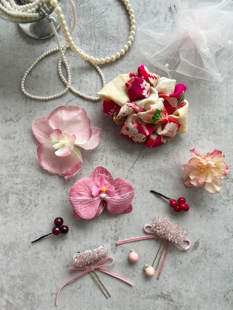 a*✿様 七五三　七五三髪飾り　ヘッドドレス　着物髪飾り　リメイク髪飾り　040