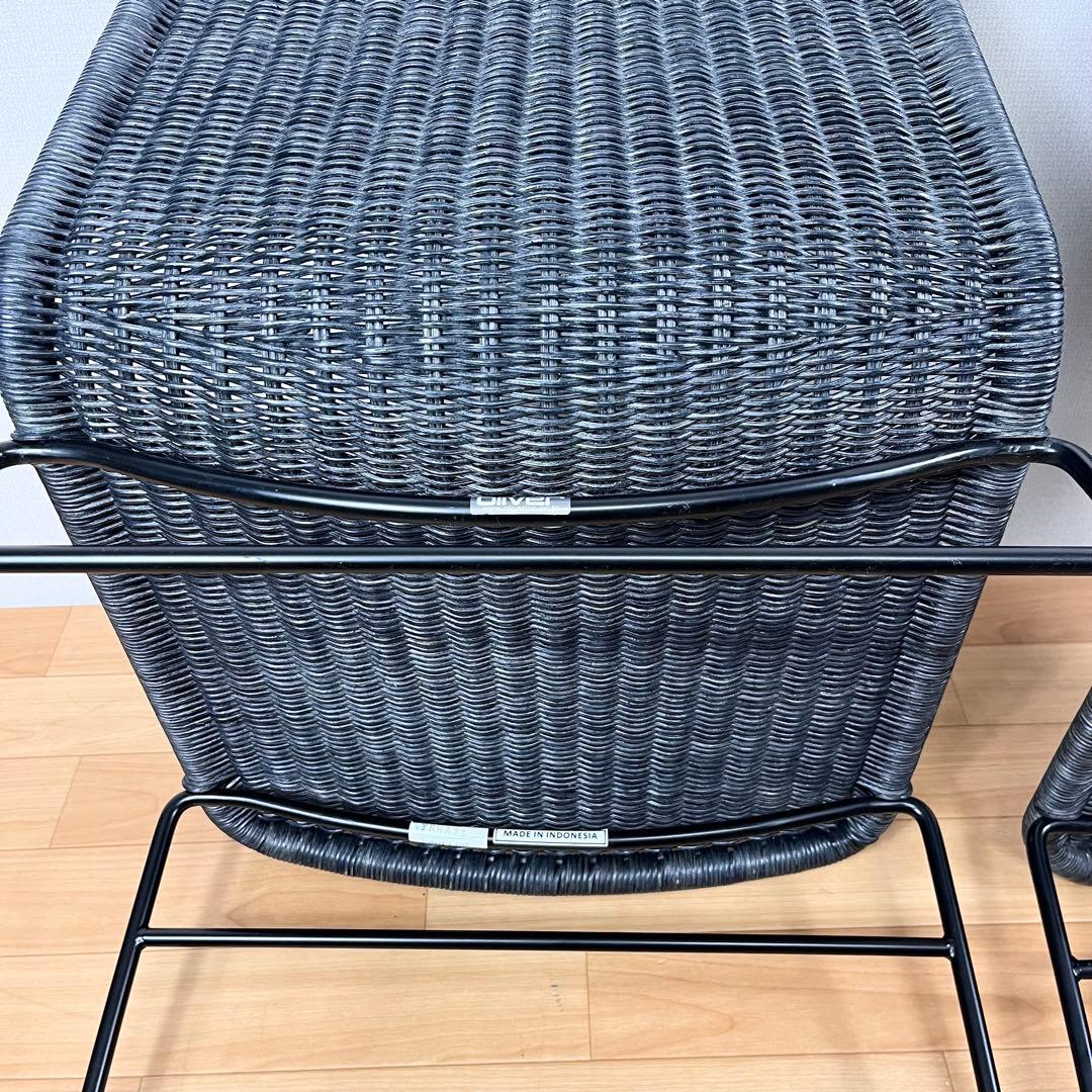 【展示未使用】Oliver オリバー　正規品　藤 ラタンチェア 2脚セット