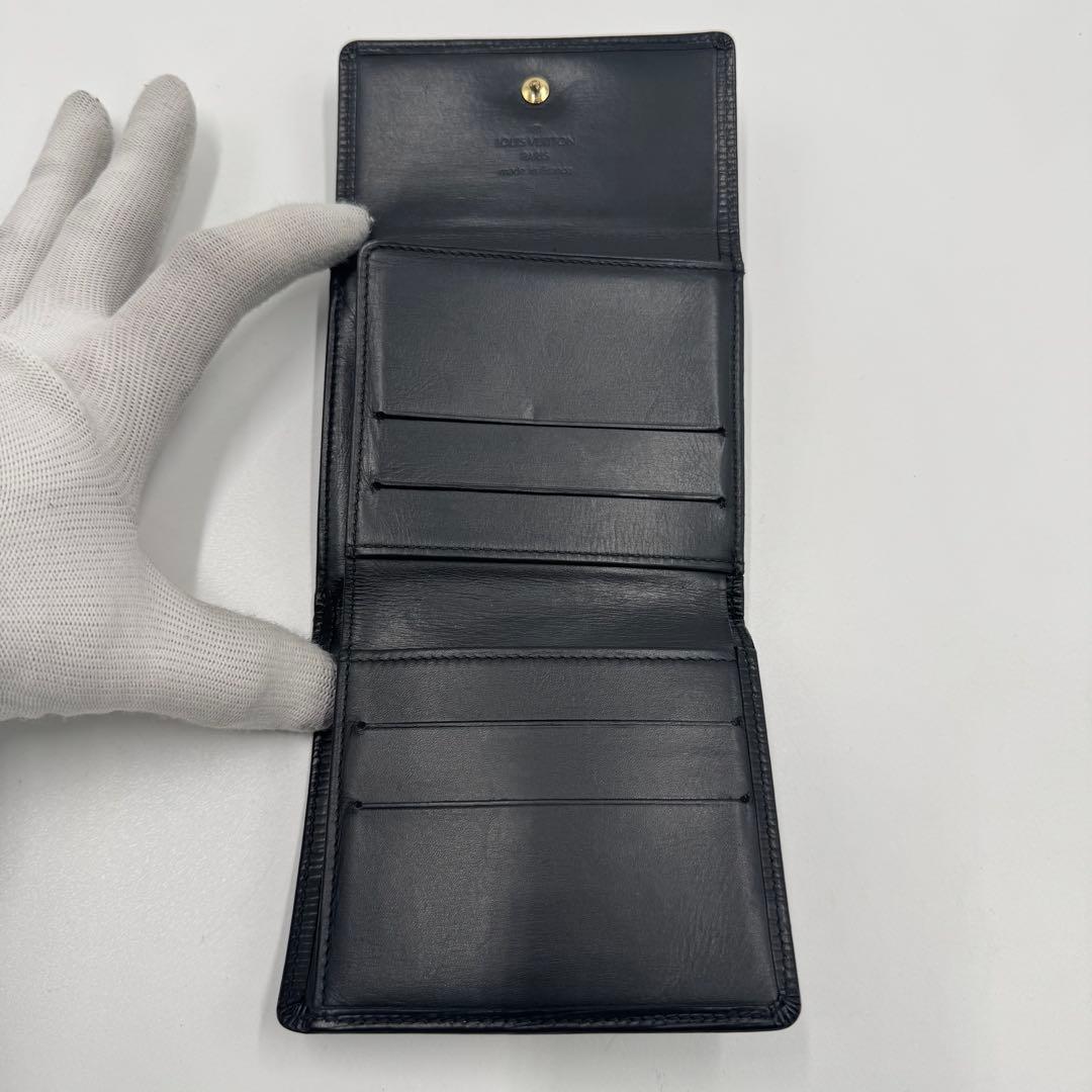 ルイ ヴィトン エピ ポルトモネ ビエ カルトクレディ レザー 3つ折財布 黒