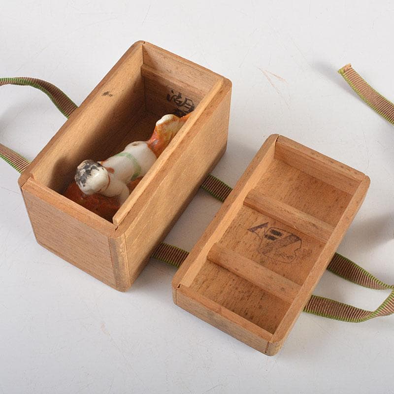 古民芸　色絵　鯛乗り童子　水滴　時代箱付　N　6771