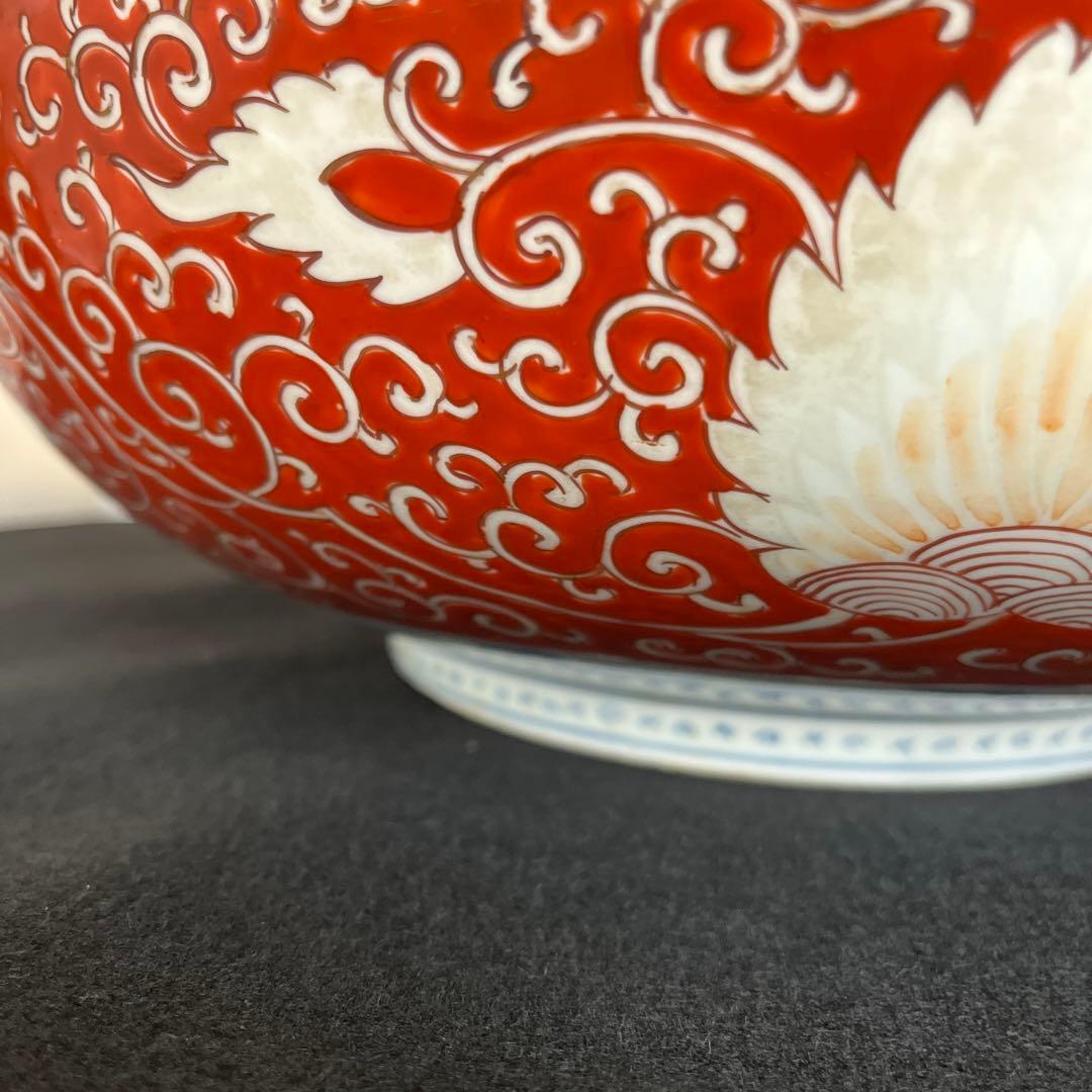 江戸時代　有田焼　古伊万里　錦手　金彩赤絵　『特大』 ‼️大鉢　直径37cm