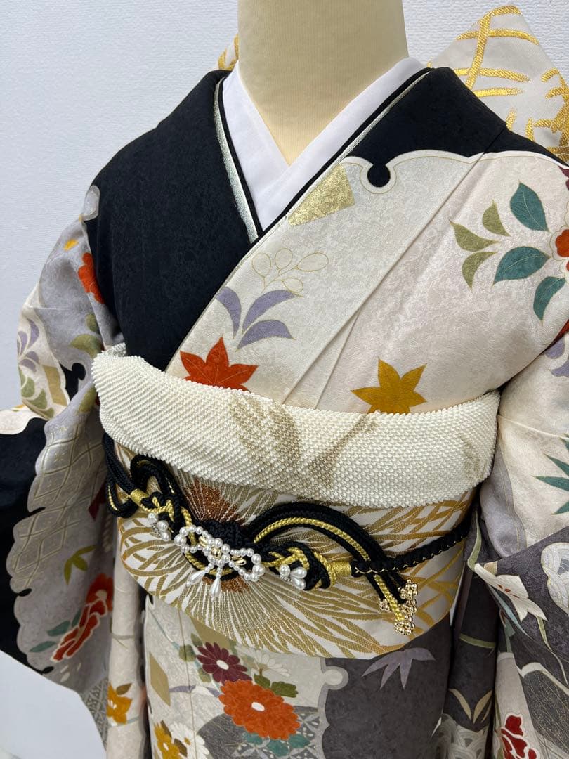 振り袖　フルセット　長襦袢付　成人式　金彩加工　刺繍入り　くすみカラー　693