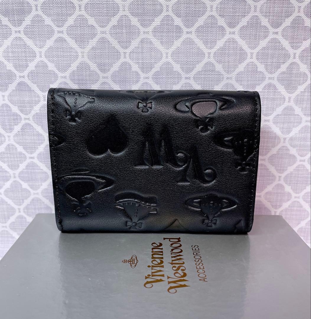 【内柄も素敵☆最新】Vivienne Westwood 三折財布 マット黒