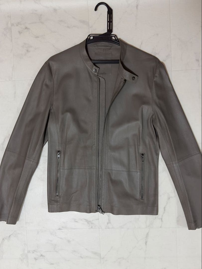 D/him ラム ライダースジャケット 48 グレー