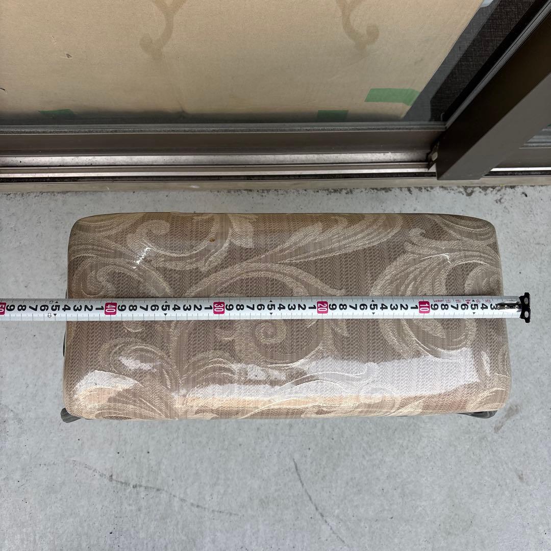 フレンチアンティーク風 ロートアイアン ファ ブリック ベンチ スツール