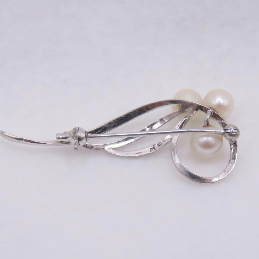 MIKIMOTO ブローチ　パール　ミキモト　シルバー　真珠　冠婚葬祭