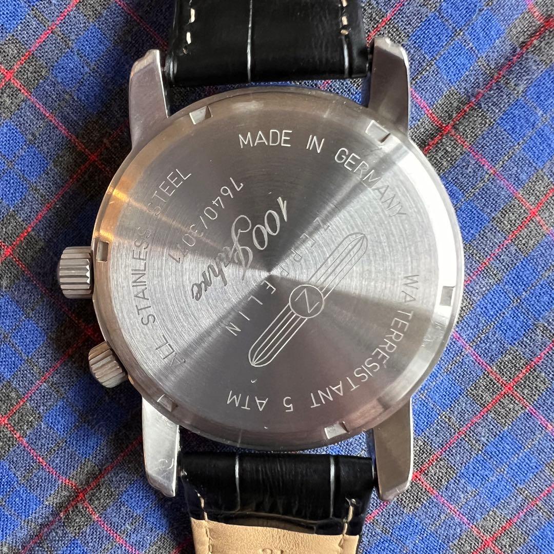 Zeppelin 100jahre デュアルタイム ブラック腕時計