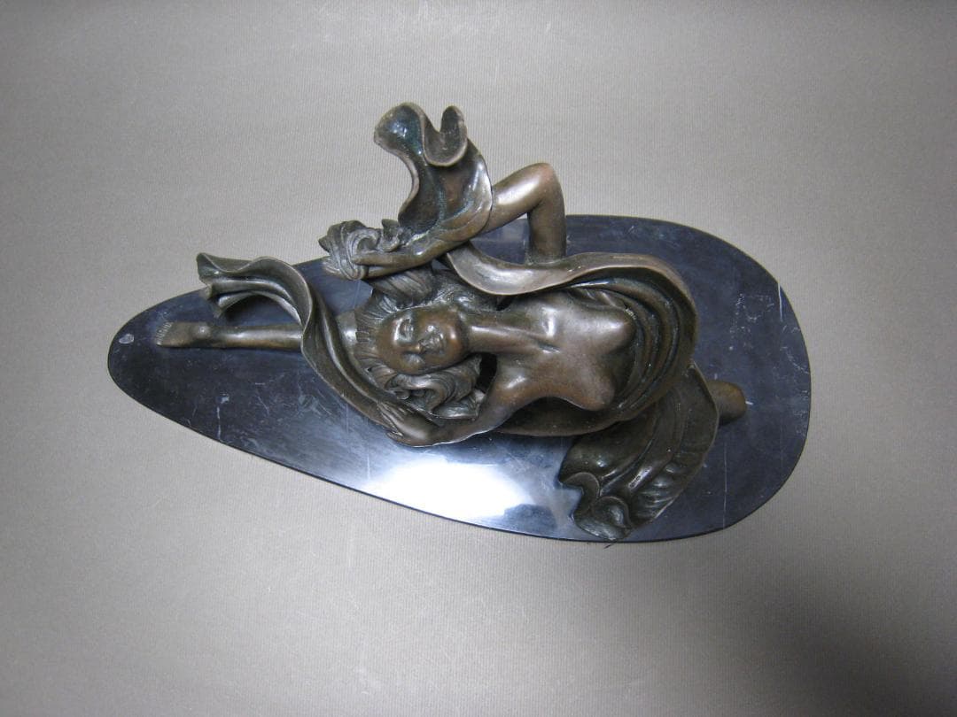 ブロンズ像　舞女　G. Michiel　銅像　インテリア　大理石台座　38ｃｍ