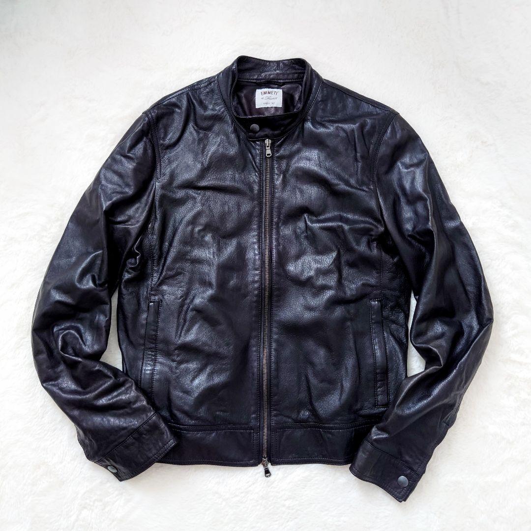 ジャケット・アウター EMMETI BIKER JACKET IN LAMBSKIN NAPPA