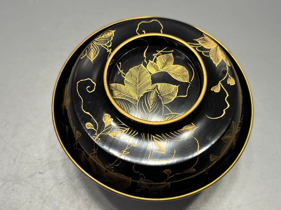 時代　極上　輪島塗　沈金蒔絵　煮椀　吸物椀　五客　木製　おすすめ品