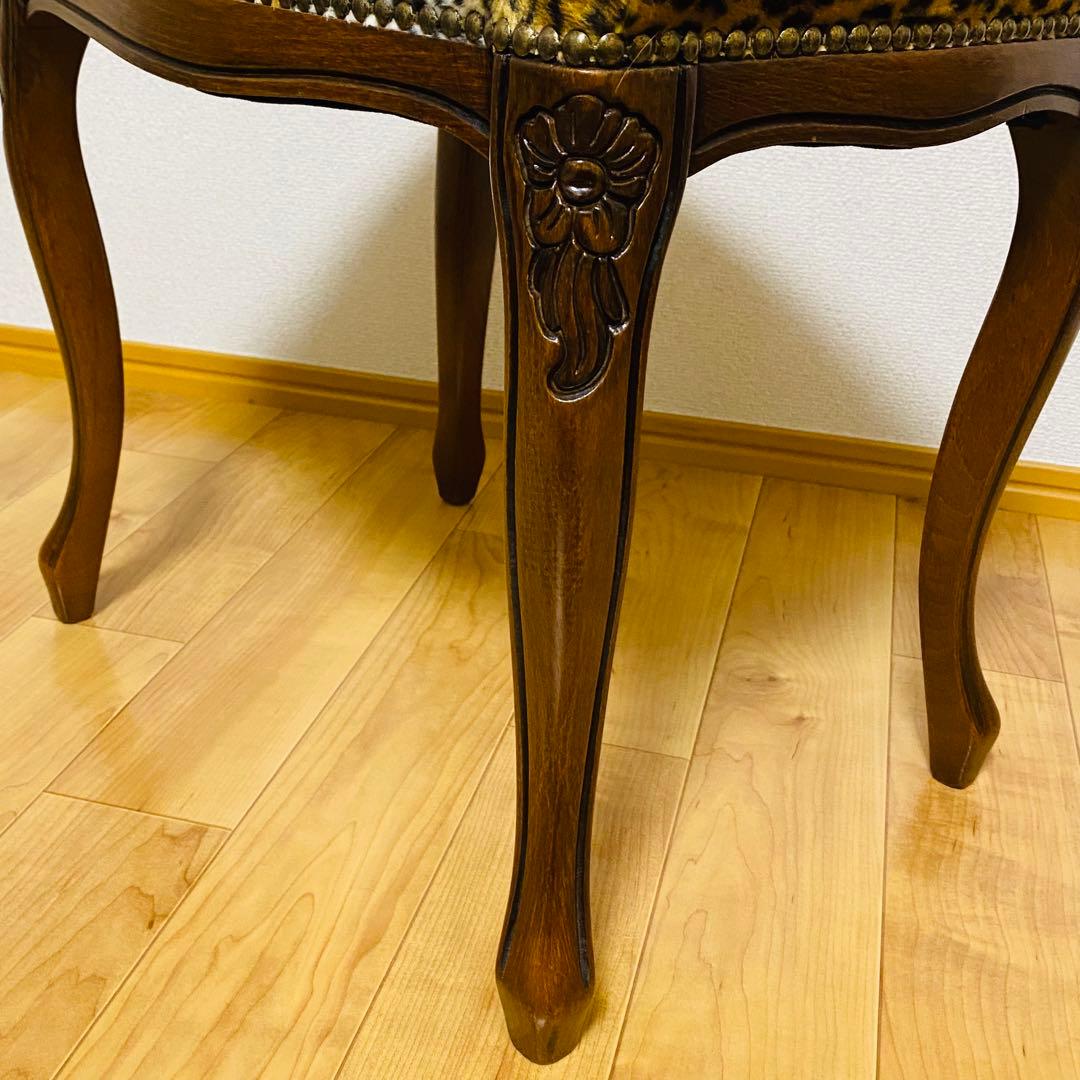 極美品✨高級イタリア家具 オットマン 猫脚 ヒョウ柄