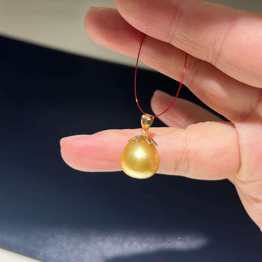 【新品未使用】南洋真珠ペンダント K18 12.5-13mm ゴールド