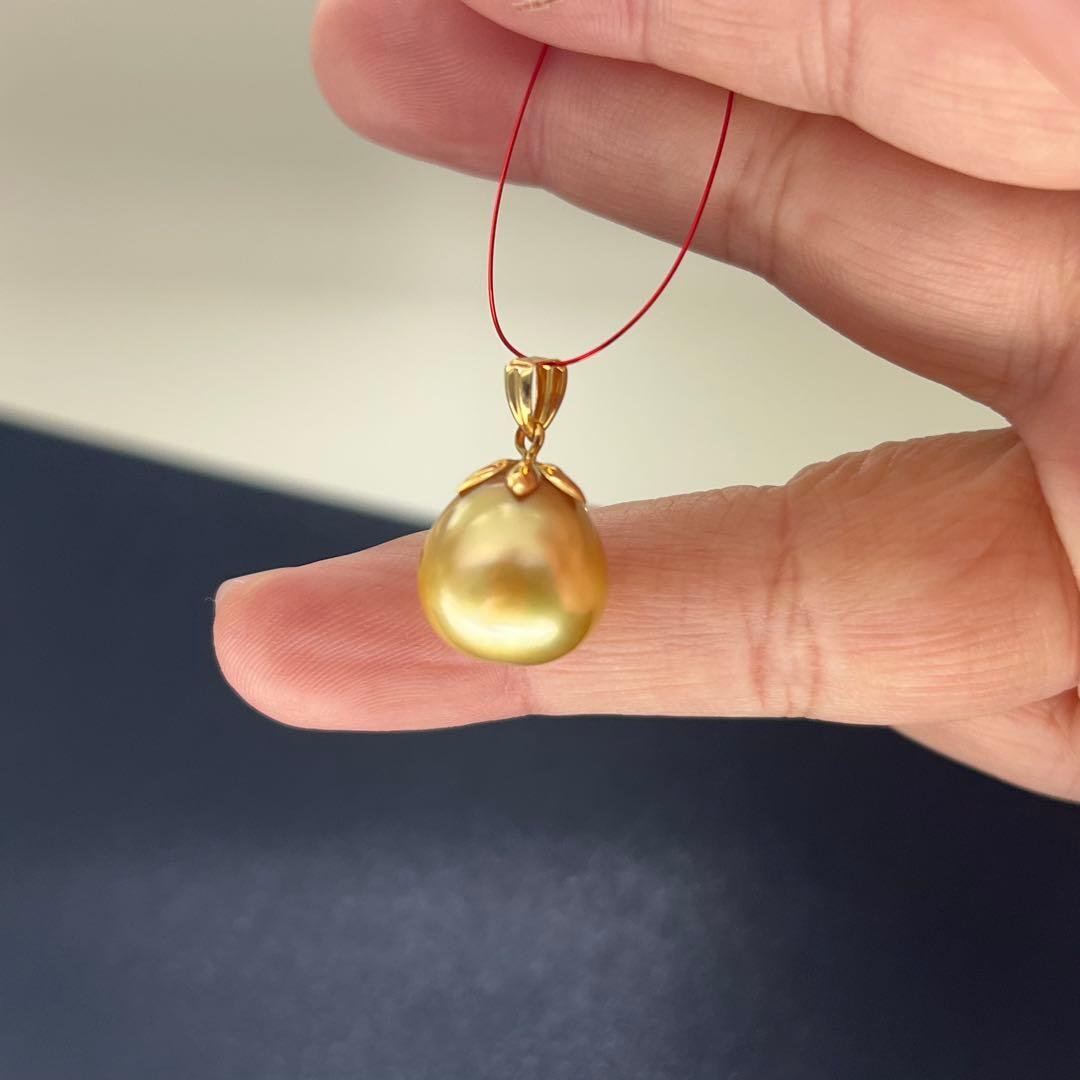 【新品未使用】南洋真珠ペンダント K18 12.5-13mm ゴールド