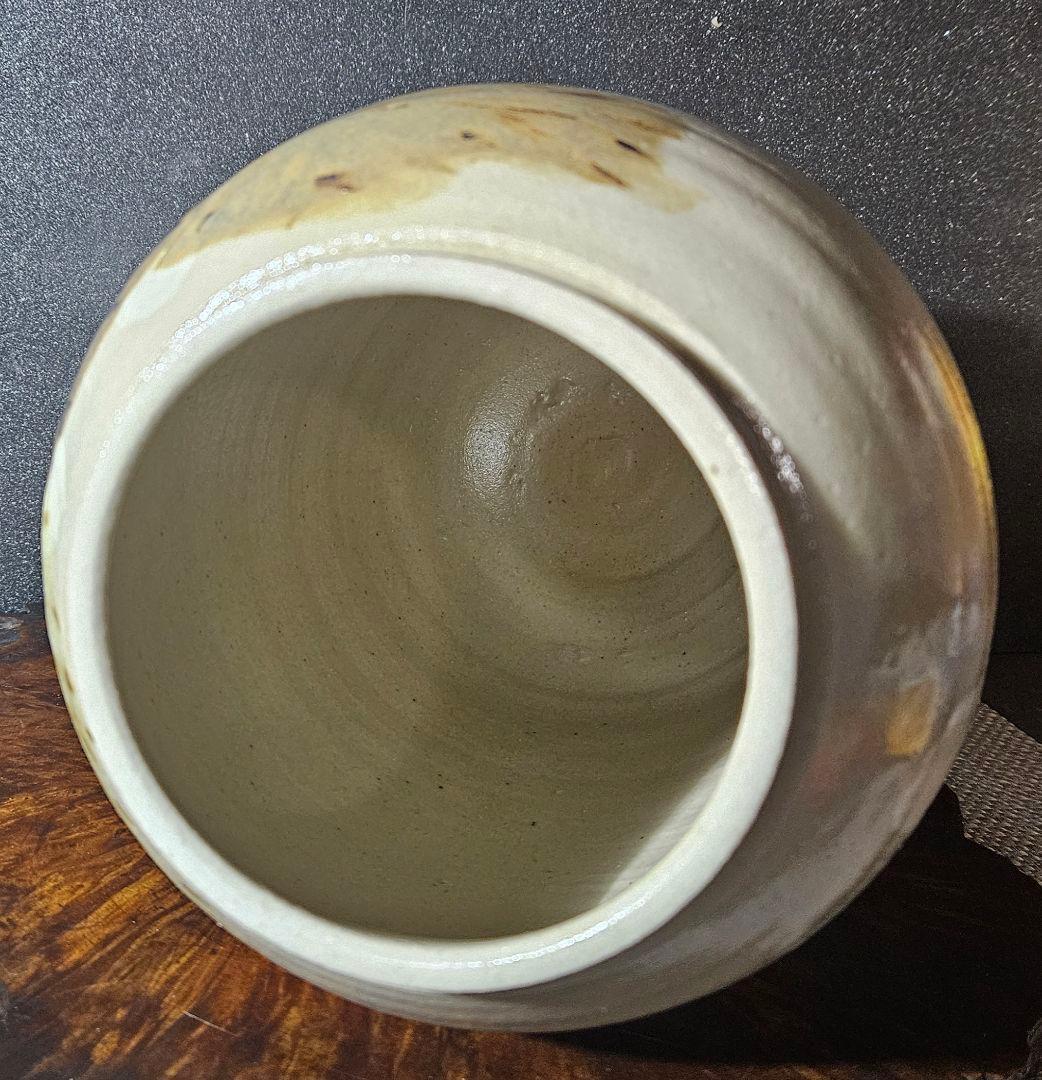 日本工芸会正会員　益子焼　名工　 武田敏男作　白釉鉄釉緑釉　葡萄文 花瓶　共箱