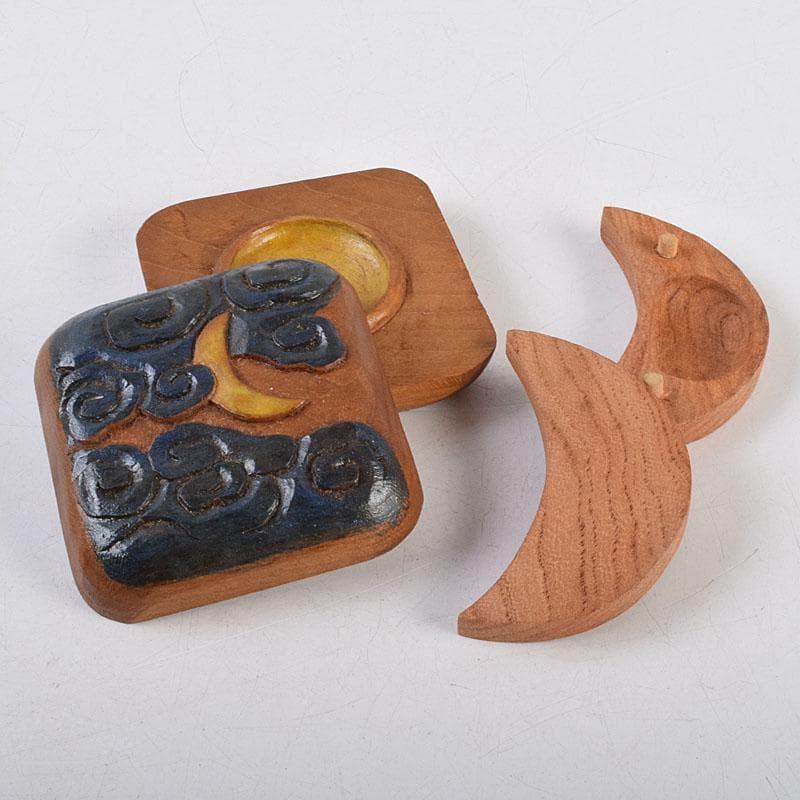 茶道具　木彫　月形香合　稲香合など　５点まとめて　V　R9255