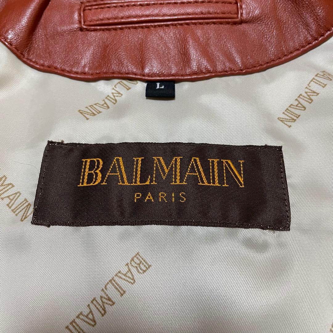 美品　バルマン　ラムレザー ジャケット　シングル　ライダース　キルティング