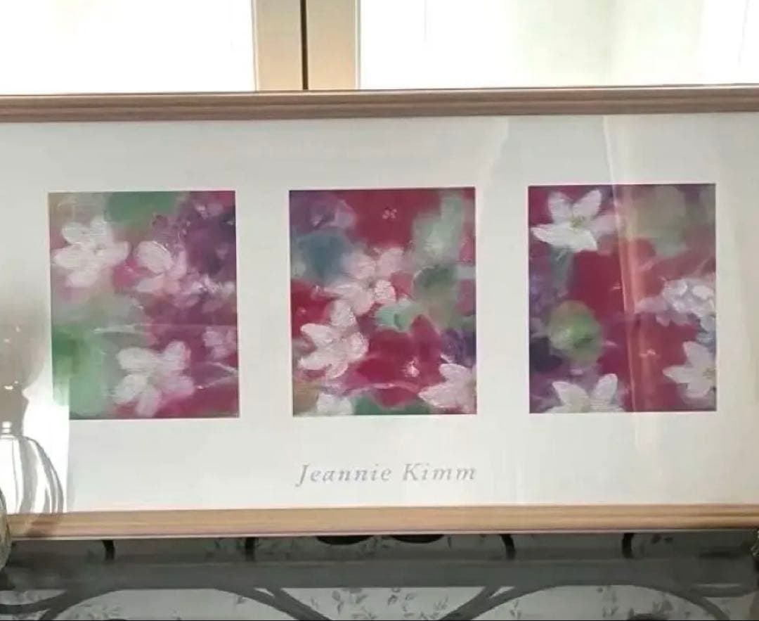 額入り　ポスター　ジニー・キム　紫系　未使用　インテリア