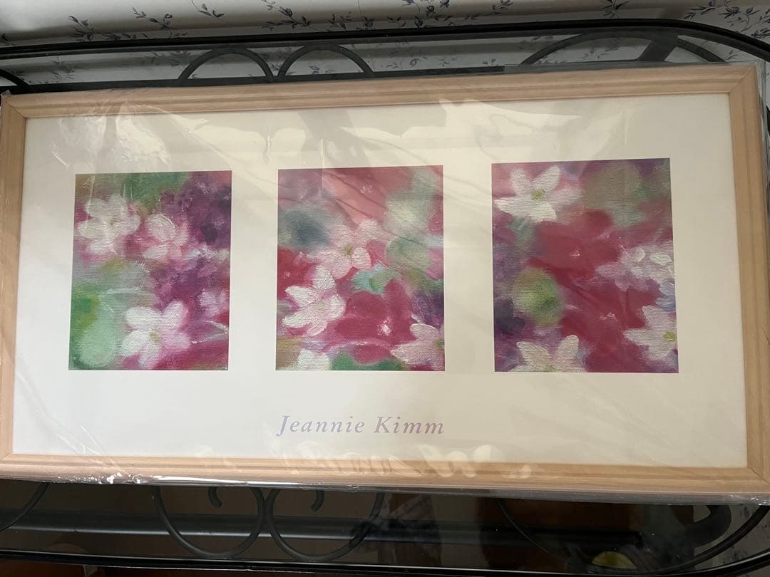 額入り　ポスター　ジニー・キム　紫系　未使用　インテリア