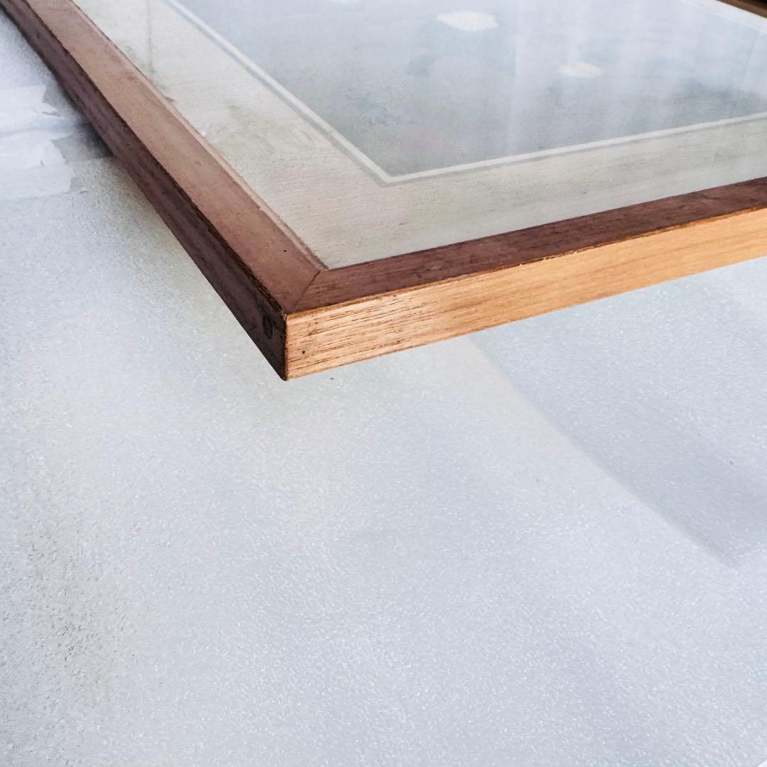 【希少・箱根】伝統工芸 木象嵌 椿図 長澤正秀作 高級木製額入 寄木細工　ツバキ