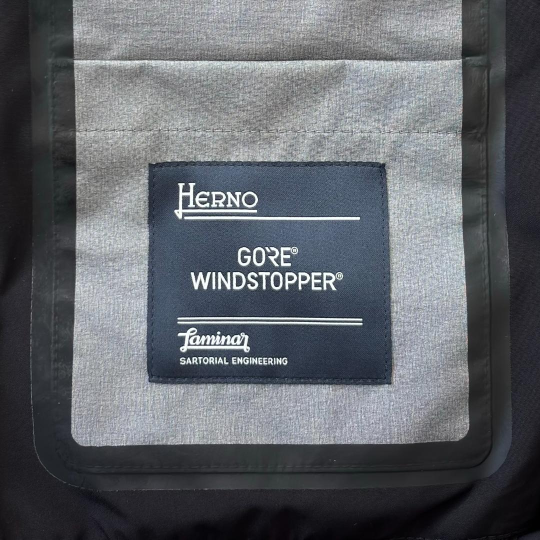 ヘルノ ラミナー ゴア Gore ロゴ ジップアップブルゾン 黒 46 tv1