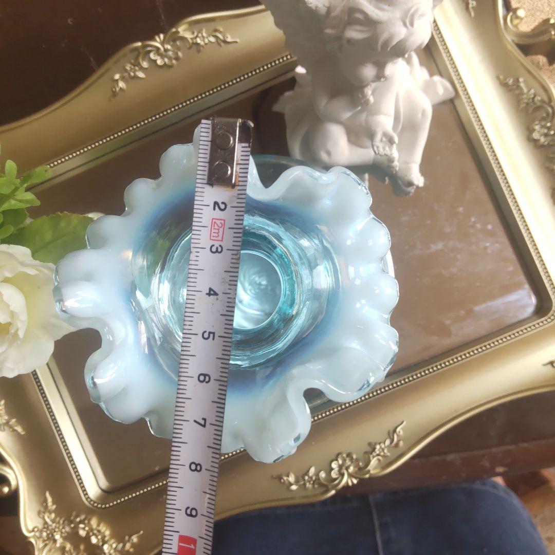 【お値下げ】フェントン　ラッフル花瓶　フリル　オパールセント　ヴィンテージ