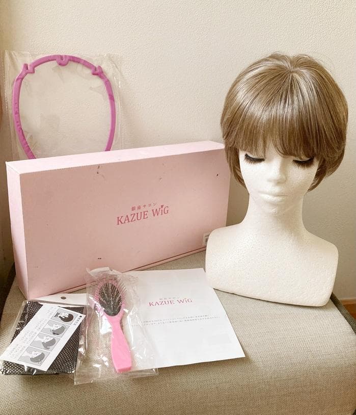 銀座サロン　KAZUE WIG　フェミニンショート　人毛MIX　マルチブラウン