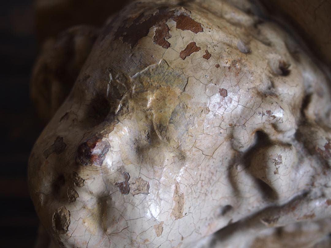 天使のコンソール 彫刻 ウォールシェルフ 家具部品 装飾 サルベージ/K355