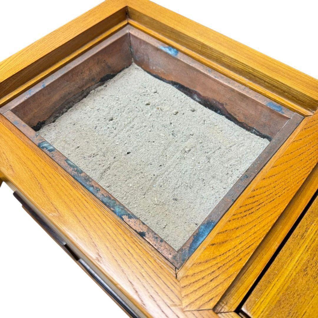 【美品】無垢 天然木 関西火鉢 大和火鉢 囲炉裏 長火鉢 火鉢 角火鉢 箱火鉢