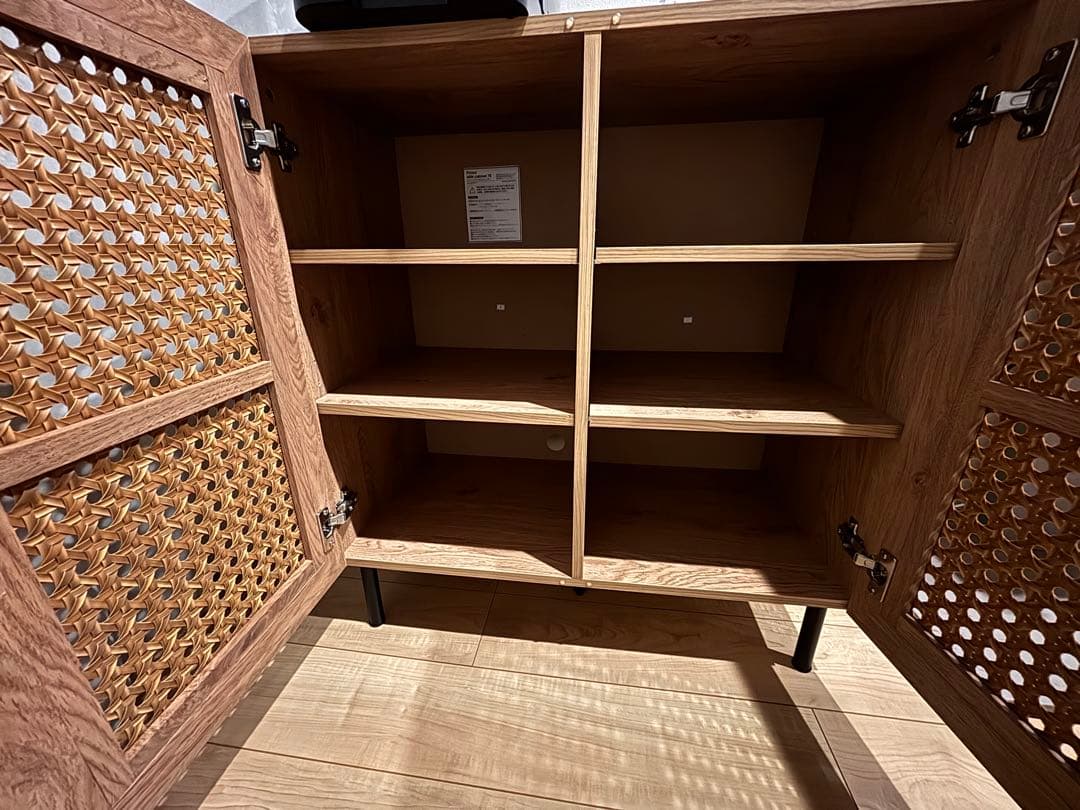 ナチュラルウッド キャビネット 収納