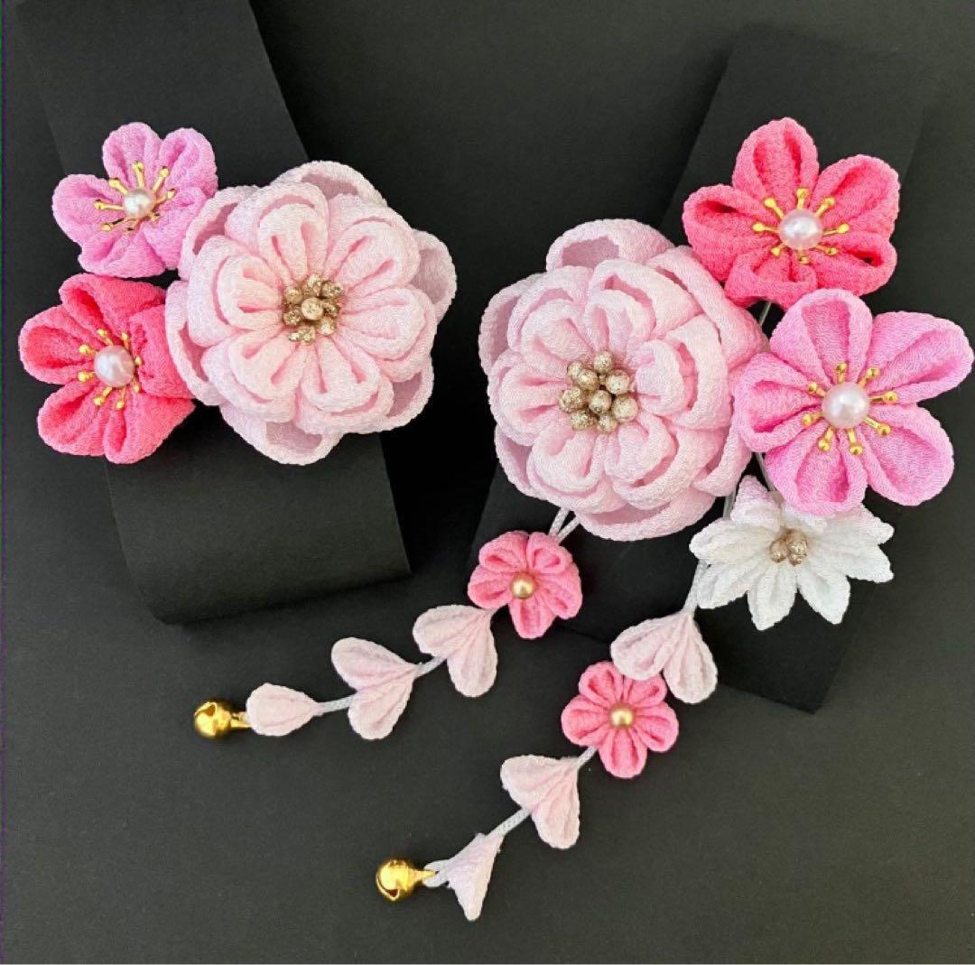 〜　舞　〜　選べる髪飾り　七五三 3歳　着物　ヘアアクセサリー　和風　ピンク