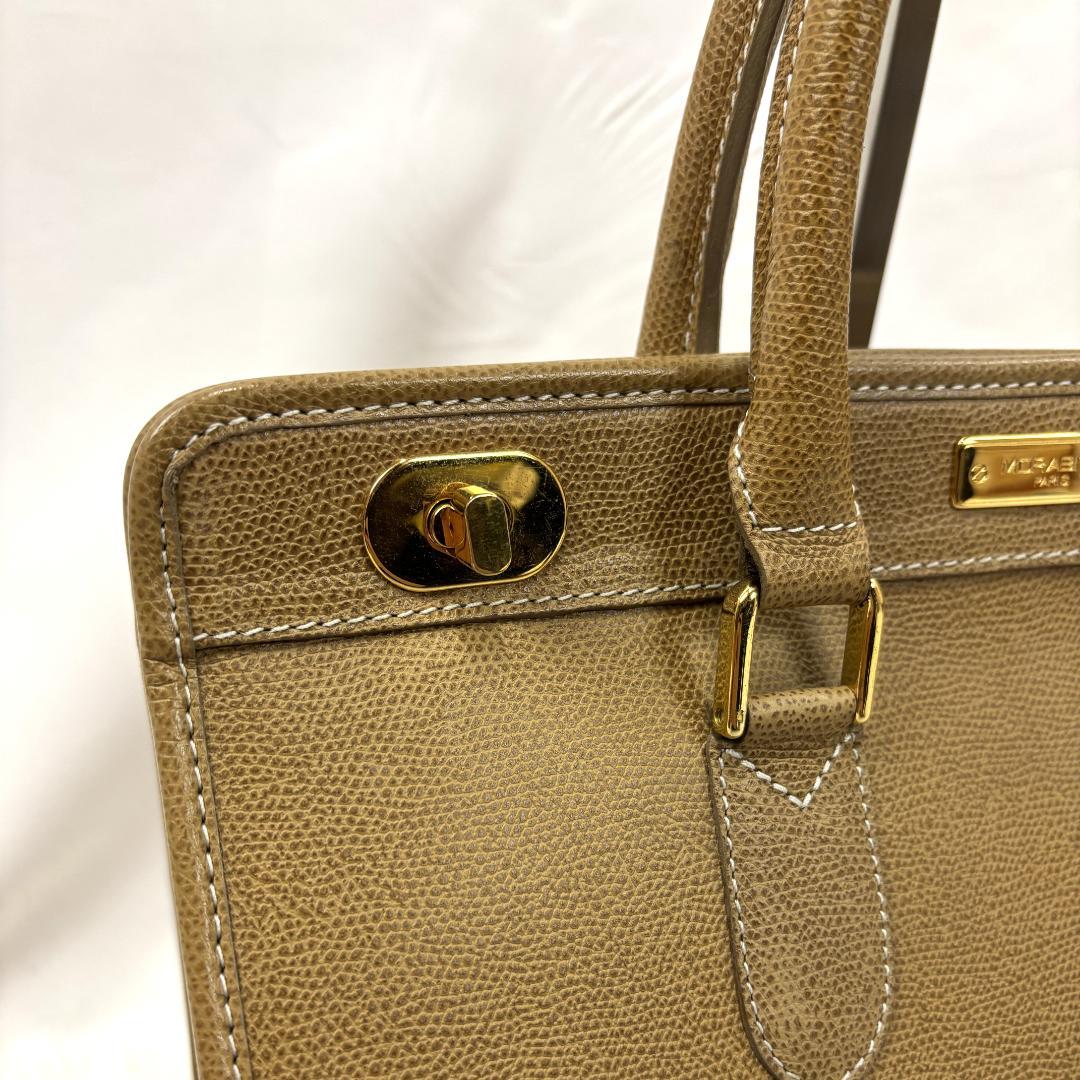 ☆希少カラー☆ モラビト　本革ターンロック　ハンドバッグ　トート　ゴールド金具