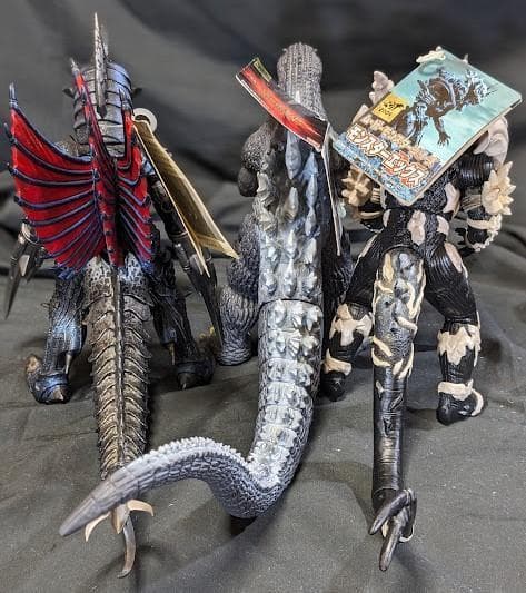 FWゴジラ・ガイガン・モンスターX（バンダイ）タグ付ソフビフィギュア３体セット