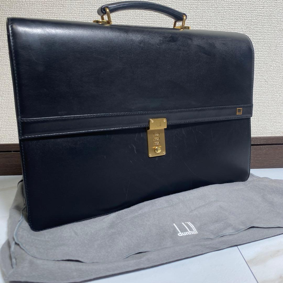 希少⭐︎ダンヒル 自立型ビジネスバッグ ブリーフケース オールレザー 布袋付き