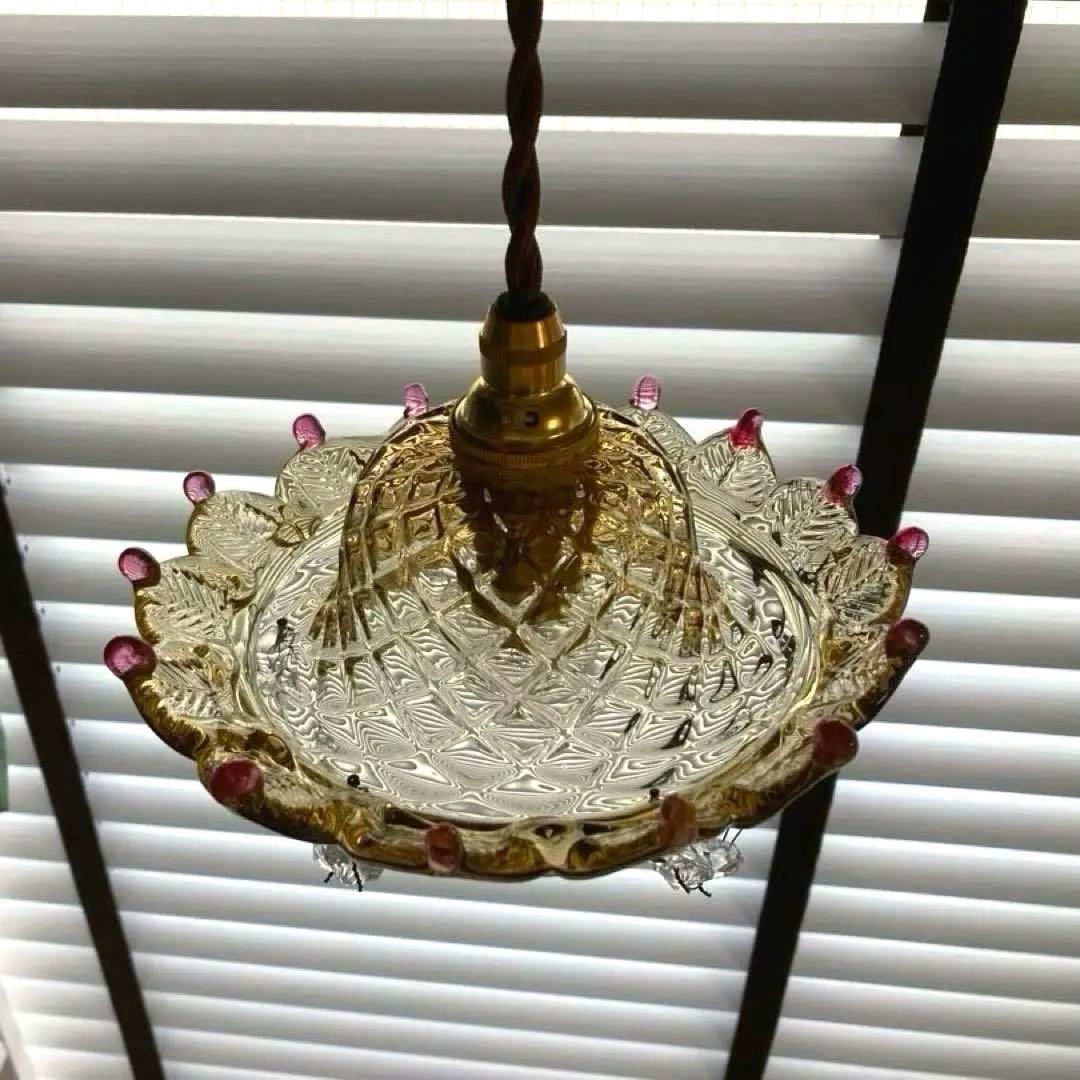 （専用）ムラーノガラス　【王様の帽子】　アンティーク　ランプシェード　1920年