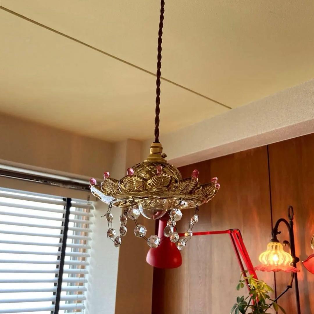 （専用）ムラーノガラス　【王様の帽子】　アンティーク　ランプシェード　1920年