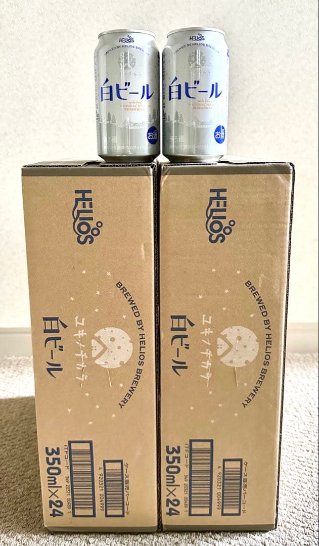ヘリオス　ユキノチカラ　白ビール350ml ×24缶　2箱