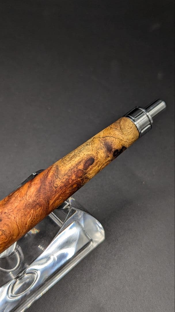 227ペン工房翌檜　花梨　紅白　源平　瘤杢　木軸シャーペン　ボールペン