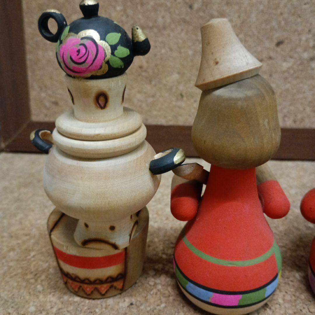 3970）ロシア製木製動物人形　置物　6体　ソビエト連邦時代