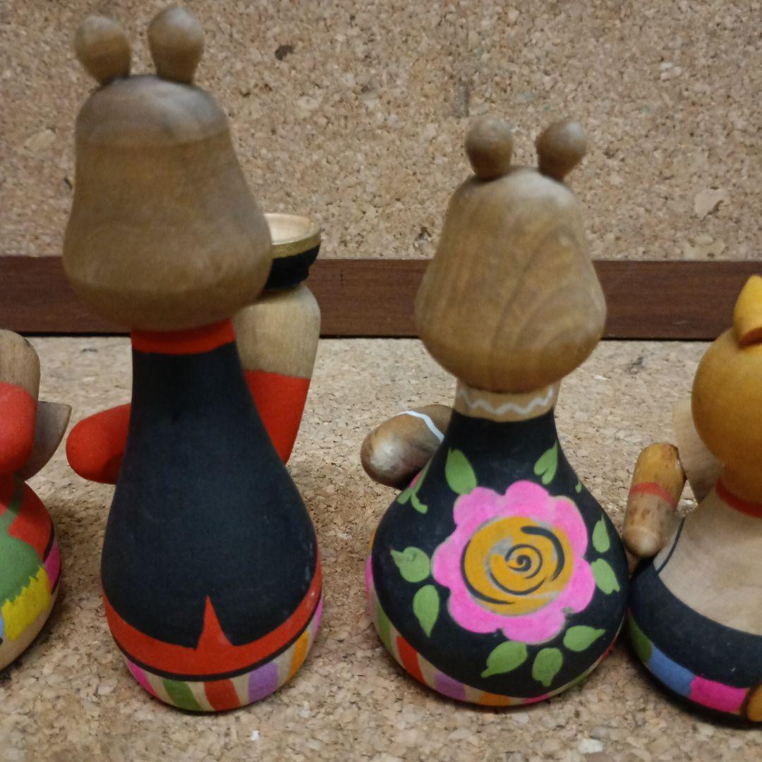 3970）ロシア製木製動物人形　置物　6体　ソビエト連邦時代