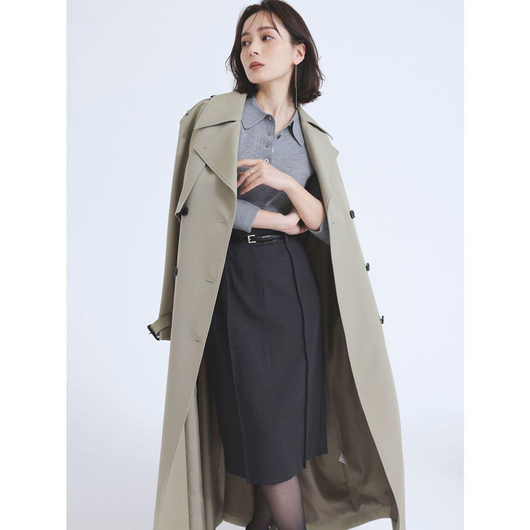 美品 anuansアニュアンス / ピンタックミディタイトスカート S