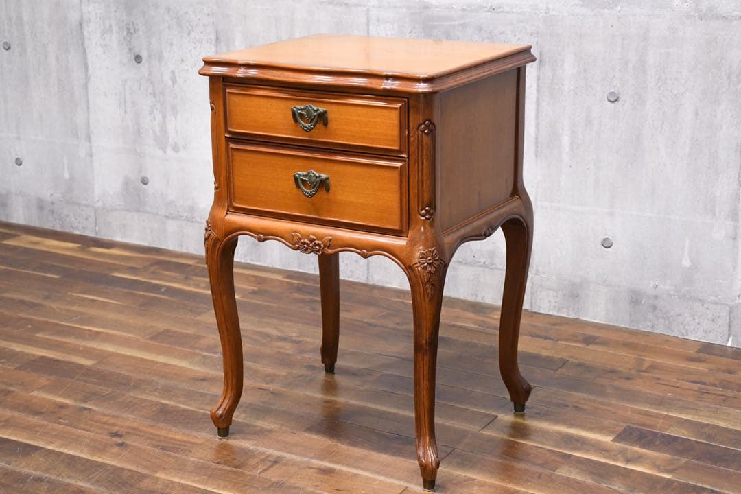 EDK101 フランスミラー 猫脚 レリーフ コンソールチェスト ランプテーブル