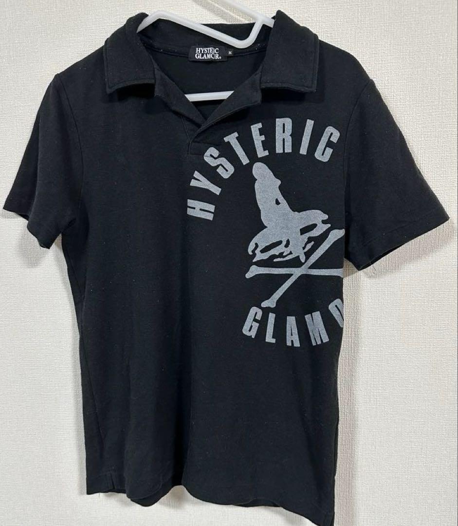 HYSTERIC GLAMOUR ブラック ポロシャツ ヒスガール　ヒステリック