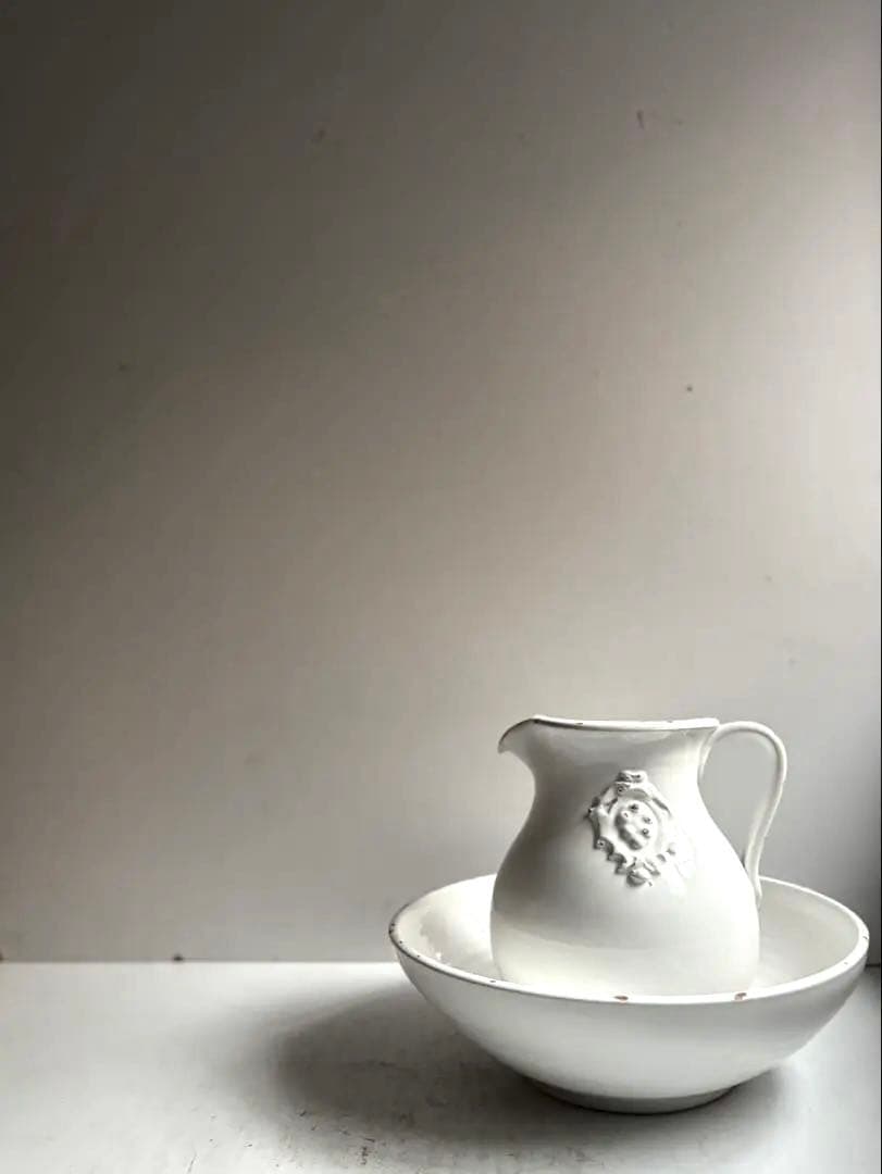 795 フランスアンティーク 雰囲気あるピッチャー&ボウル 蚤の市購入 パリ
