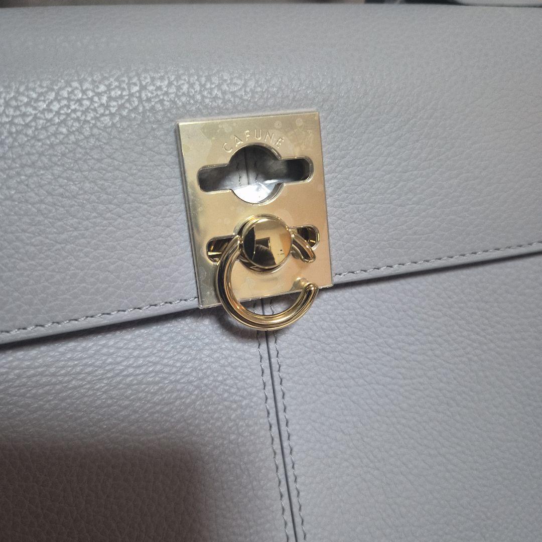 CAFUNÉ ブルーグレー レザー ショルダーバッグ