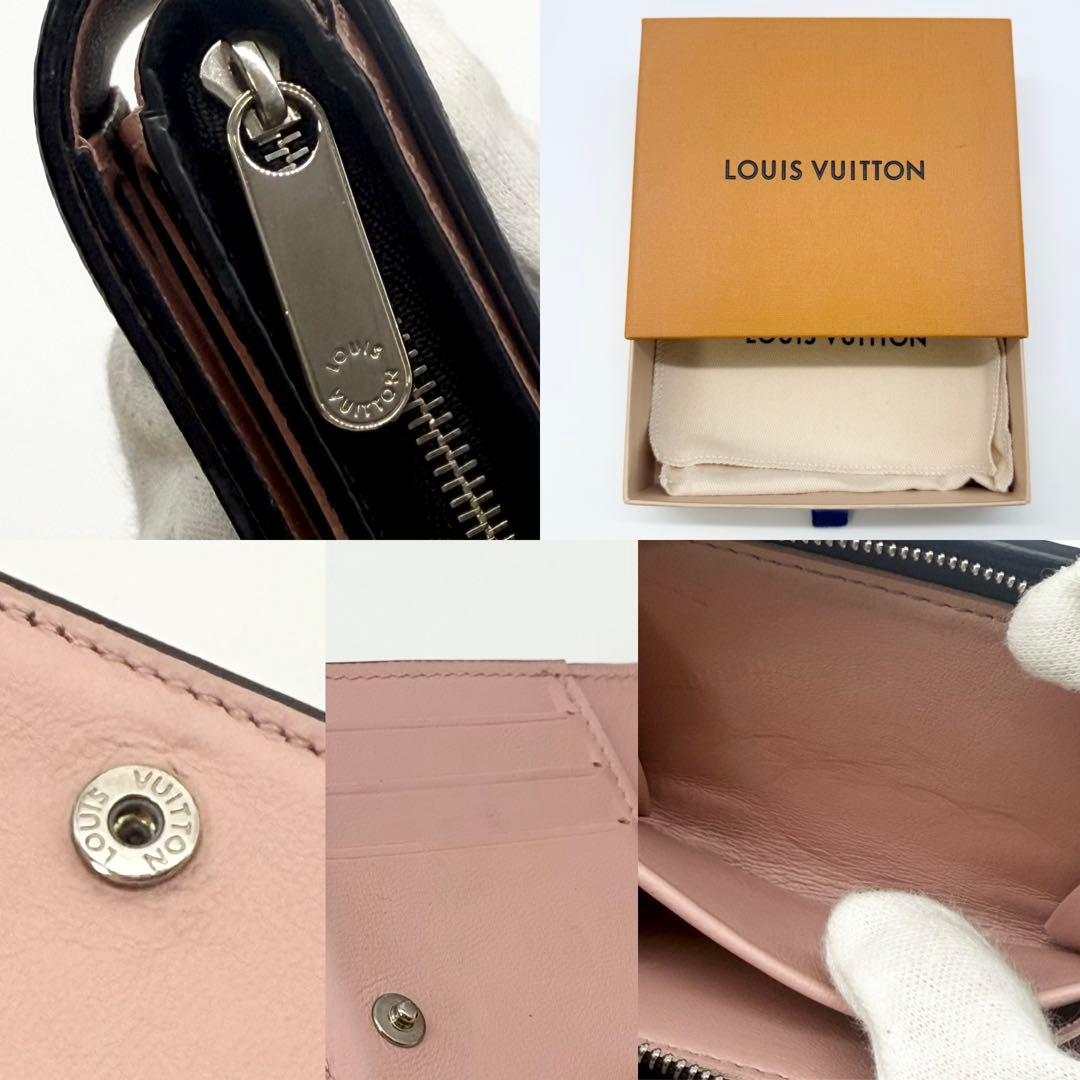 極美品 希少✨ルイヴィトン マヒナ フライトモード クレア 二つ折り財布黒ピンク