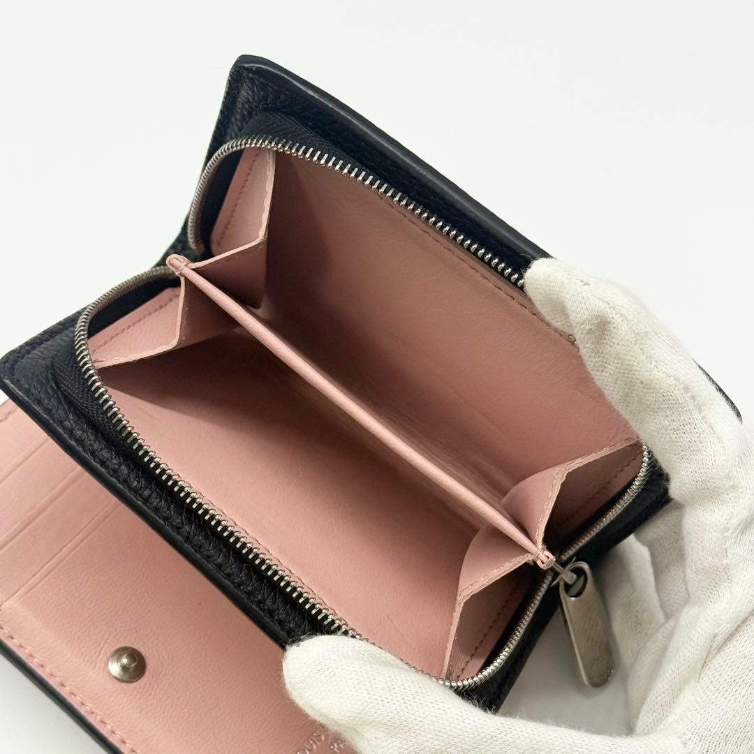 極美品 希少✨ルイヴィトン マヒナ フライトモード クレア 二つ折り財布黒ピンク