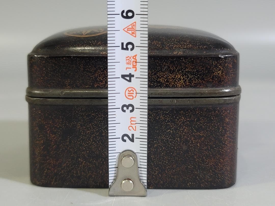 DT340 古美術 時代蒔絵 錫口 香合 蓋物