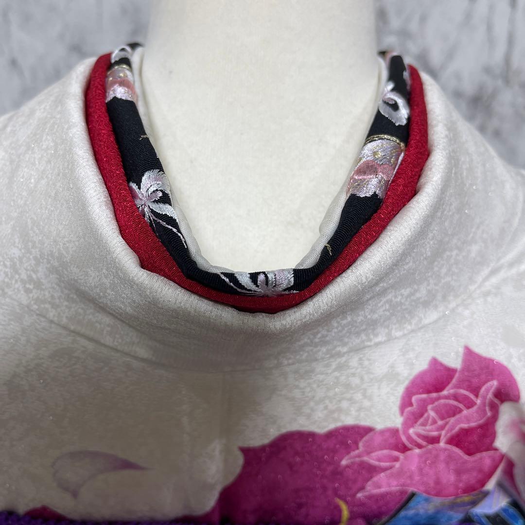 あらら様上質正絹豪華 ラメ、薔薇、蝶々 ゴージャス柄