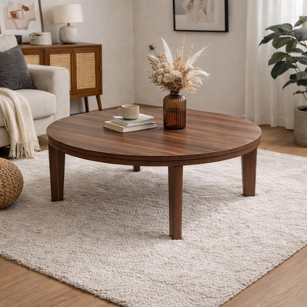 フォロー割【新品】Φ80cm　天板リバーシブル カジュアルこたつ　オールシーズン