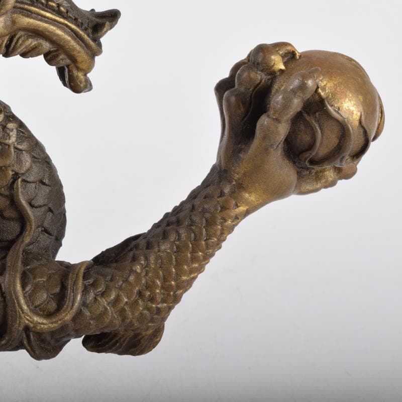 中国　古銅鍍金　龍　置物　重さ約2㎏　V　7063